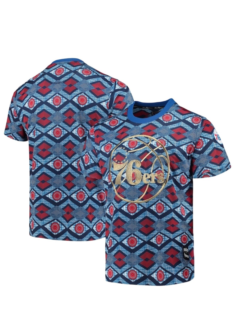 NEW Philadelphia 76’ers Team Kente Print Performance Shirt Size LG